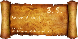 Becze Vitold névjegykártya
